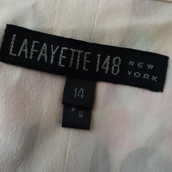 Lafayette rainbow polka dot silk wrap blouse size 14 - Picture 7 of 10